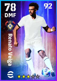 Renato Veiga eFootball 2026 player card — 78 OVR DMF
