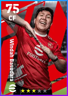 Windah Basudara eFootball 2026 player card — 75 OVR CF