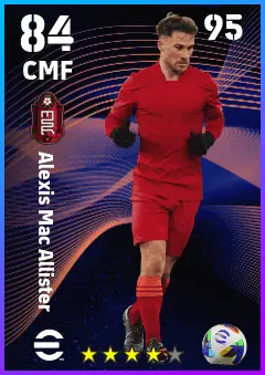 Alexis Mac Allister eFootball 2026 player card — 84 OVR CMF