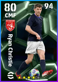 Ryan Christie eFootball 2026 player card — 80 OVR CMF