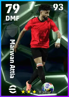 Marwan Attia eFootball 2026 player card — 79 OVR DMF