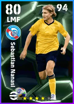 Sebastian Nanasi eFootball 2026 player card — 80 OVR LMF