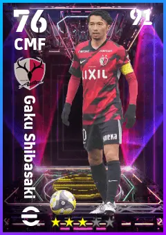 Gaku Shibasaki eFootball 2026 player card — 76 OVR CMF