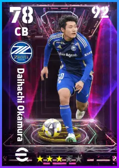 Daihachi Okamura eFootball 2026 player card — 78 OVR CB
