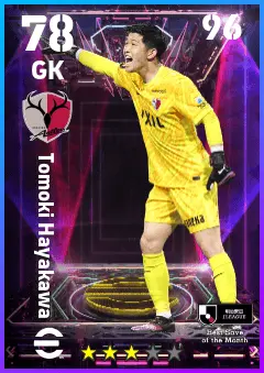 Tomoki Hayakawa eFootball 2026 player card — 78 OVR GK