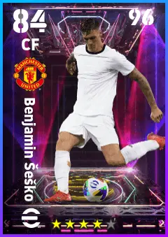 Benjamin Sesko eFootball 2026 player card — 84 OVR CF