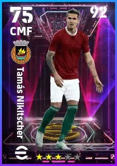Tamas Nikitscher eFootball 2026 player card — 75 OVR CMF