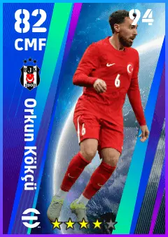 Orkun Kokcu eFootball 2026 player card — 82 OVR CMF