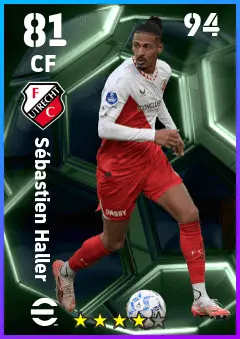 Sebastien Haller eFootball 2026 player card — 81 OVR CF