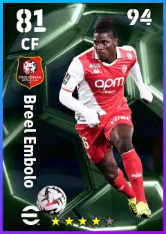 Breel Embolo eFootball 2026 player card — 81 OVR CF