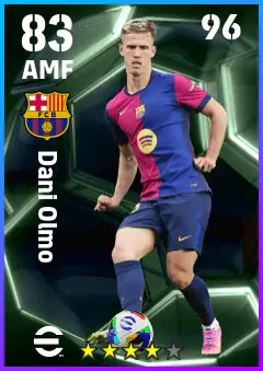 Dani Olmo eFootball 2026 player card — 83 OVR AMF
