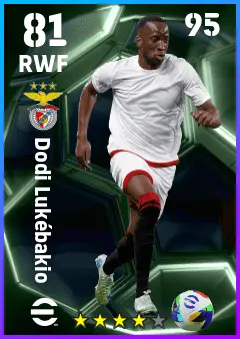 Dodi Lukebakio eFootball 2026 player card — 81 OVR RWF