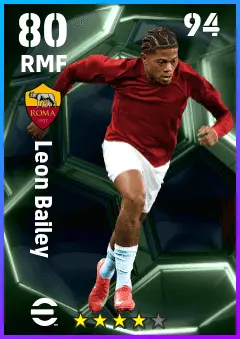 Leon Bailey eFootball 2026 player card — 80 OVR RMF