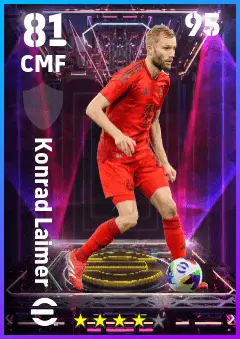 Konrad Laimer eFootball 2026 player card — 81 OVR CMF