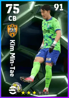 Kim Min-Tae eFootball 2026 player card — 75 OVR CB