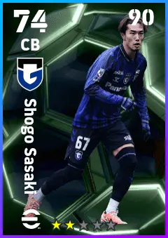 Shogo Sasaki eFootball 2026 player card — 74 OVR CB