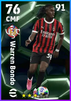 Warren Bondo eFootball 2026 player card — 76 OVR CMF