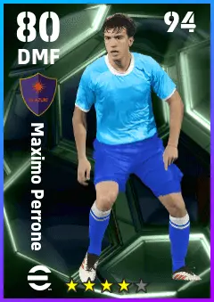 Maximo Perrone eFootball 2026 player card — 80 OVR DMF