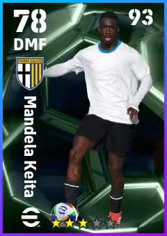 Mandela Keita eFootball 2026 player card — 78 OVR DMF