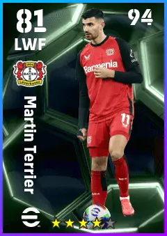 Martin Terrier eFootball 2026 player card — 81 OVR LWF