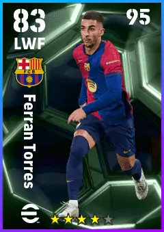 Ferran Torres eFootball 2026 player card — 83 OVR LWF