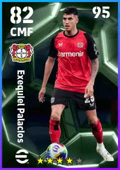 Exequiel Palacios eFootball 2026 player card — 82 OVR CMF