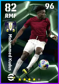 Mohammed Kudus eFootball 2026 player card — 82 OVR RMF