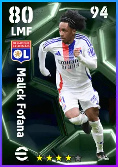 Malick Fofana eFootball 2026 player card — 80 OVR LMF