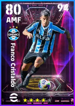 Franco Cristaldo eFootball 2026 player card — 80 OVR AMF