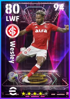 Wesley eFootball 2026 player card — 80 OVR LWF