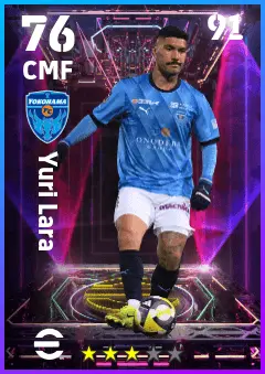 Yuri Lara eFootball 2026 player card — 76 OVR CMF