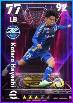 Kotaro Hayashi eFootball 2026 player card — 77 OVR LB