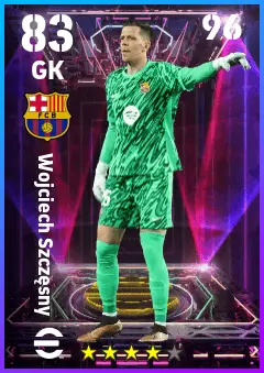 Wojciech Szczesny eFootball 2026 player card — 83 OVR GK