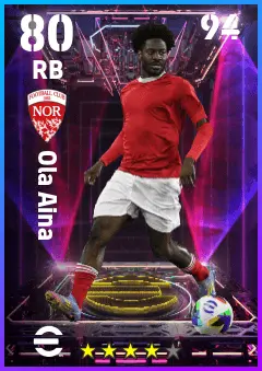 Ola Aina eFootball 2026 player card — 80 OVR RB