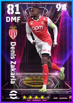 Denis Zakaria eFootball 2026 player card — 81 OVR DMF