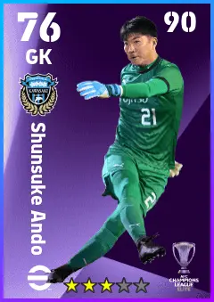 Shunsuke Ando eFootball 2026 player card — 76 OVR GK