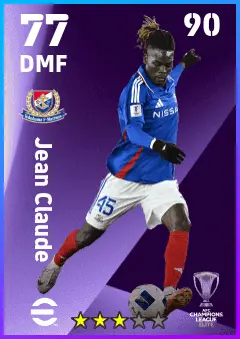 Jean Claude eFootball 2026 player card — 77 OVR DMF