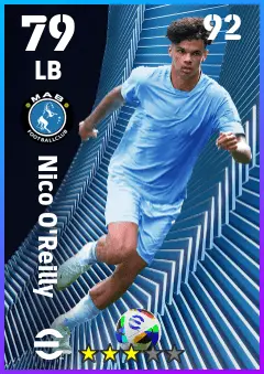 Nico O Reilly eFootball 2026 player card — 79 OVR LB