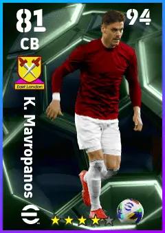 K. Mavropanos eFootball 2026 player card — 81 OVR CB
