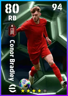 Conor Bradley eFootball 2026 player card — 80 OVR RB