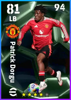 Patrick Dorgu eFootball 2026 player card — 81 OVR LB