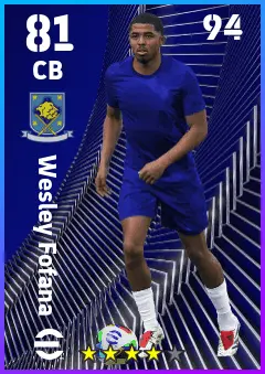 Wesley Fofana eFootball 2026 player card — 81 OVR CB