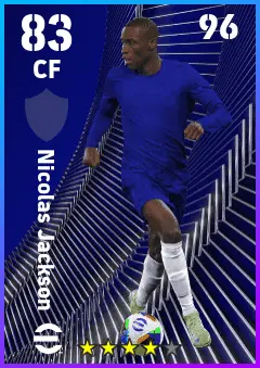 Nicolas Jackson eFootball 2026 player card — 83 OVR CF