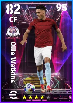 Ollie Watkins eFootball 2026 player card — 82 OVR CF