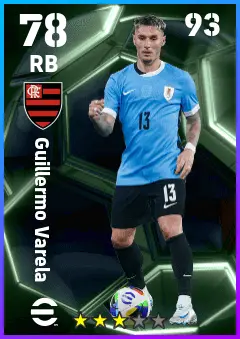Guillermo Varela eFootball 2026 player card — 78 OVR RB