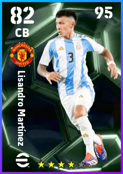 Lisandro Martinez eFootball 2026 player card — 82 OVR CB