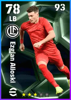 Ezgjan Alioski eFootball 2026 player card — 78 OVR LB