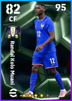 Randal Kolo Muani eFootball 2026 player card — 82 OVR CF