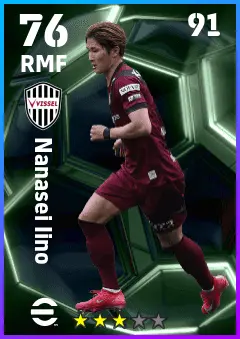 Nanasei Iino eFootball 2026 player card — 76 OVR RMF