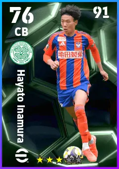 Hayato Inamura eFootball 2026 player card — 76 OVR CB